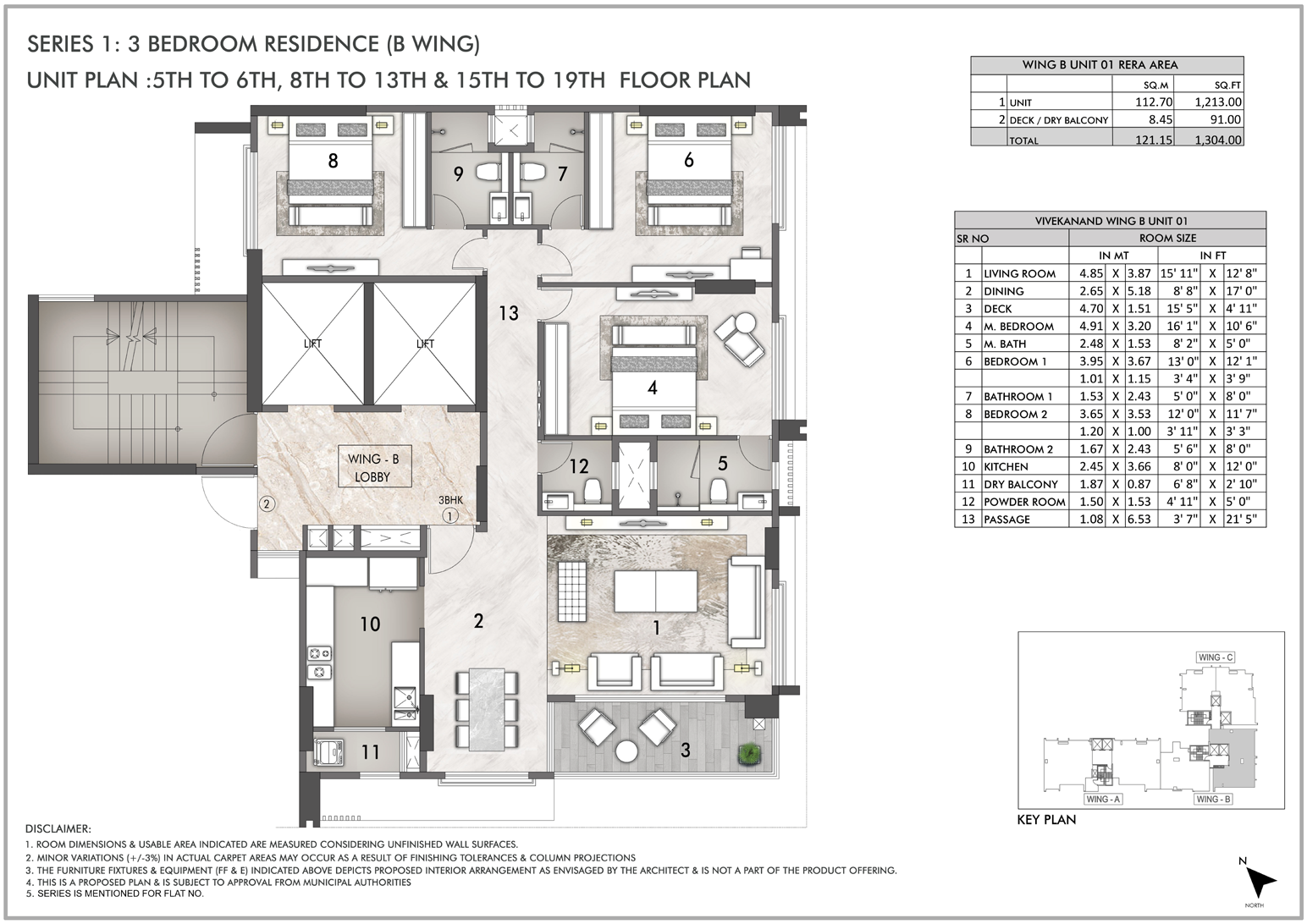 3 BHK Floor Plan